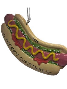 PolarX Hot Dog Christmas Tree Ornament 2024 Food Novelty Holiday Decor Foodie